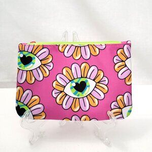 IPSY Glam Bag | Pink Pop-Art Flower Heart-Eye Makeup Pouch
